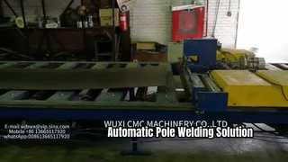 전등 기둥 생산을 위한 길이 기계로 절단