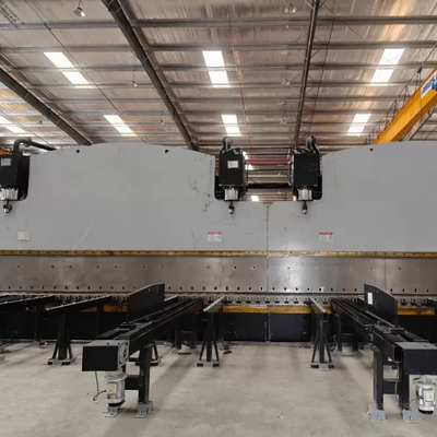 긴 테이퍼형 및 팔각형 전등 기둥 생산을 위한 헤비 듀티 2×650Ton 7M CNC 텐덤 프레스 브레이크